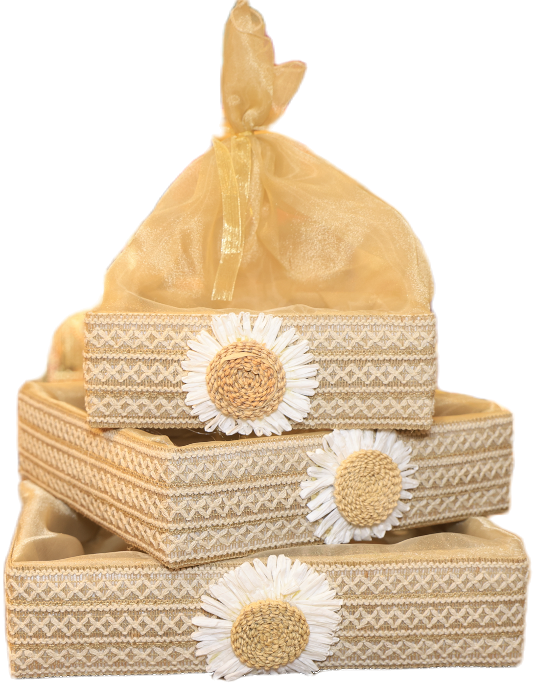 White Flower Basket - Baskets