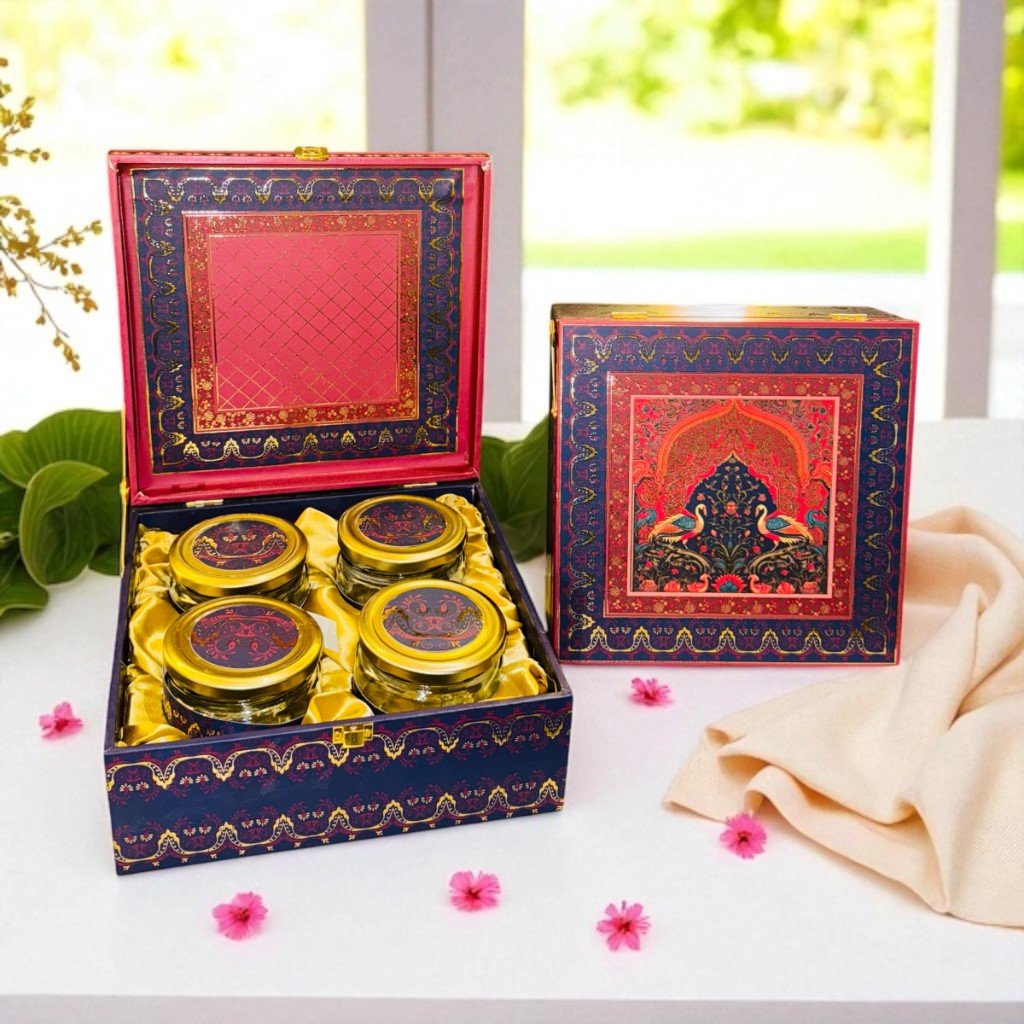 Heritage luxury hamper with peacock miniature art